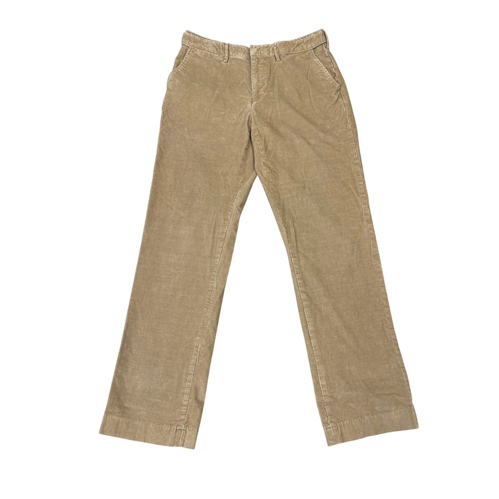 Lands End Mens 36x34 Traditional Fit Corduroy Pants Tan Brown Straight Leg